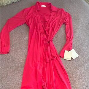 Calvin Klein Collection Pink Long Sleeve Classic Dress